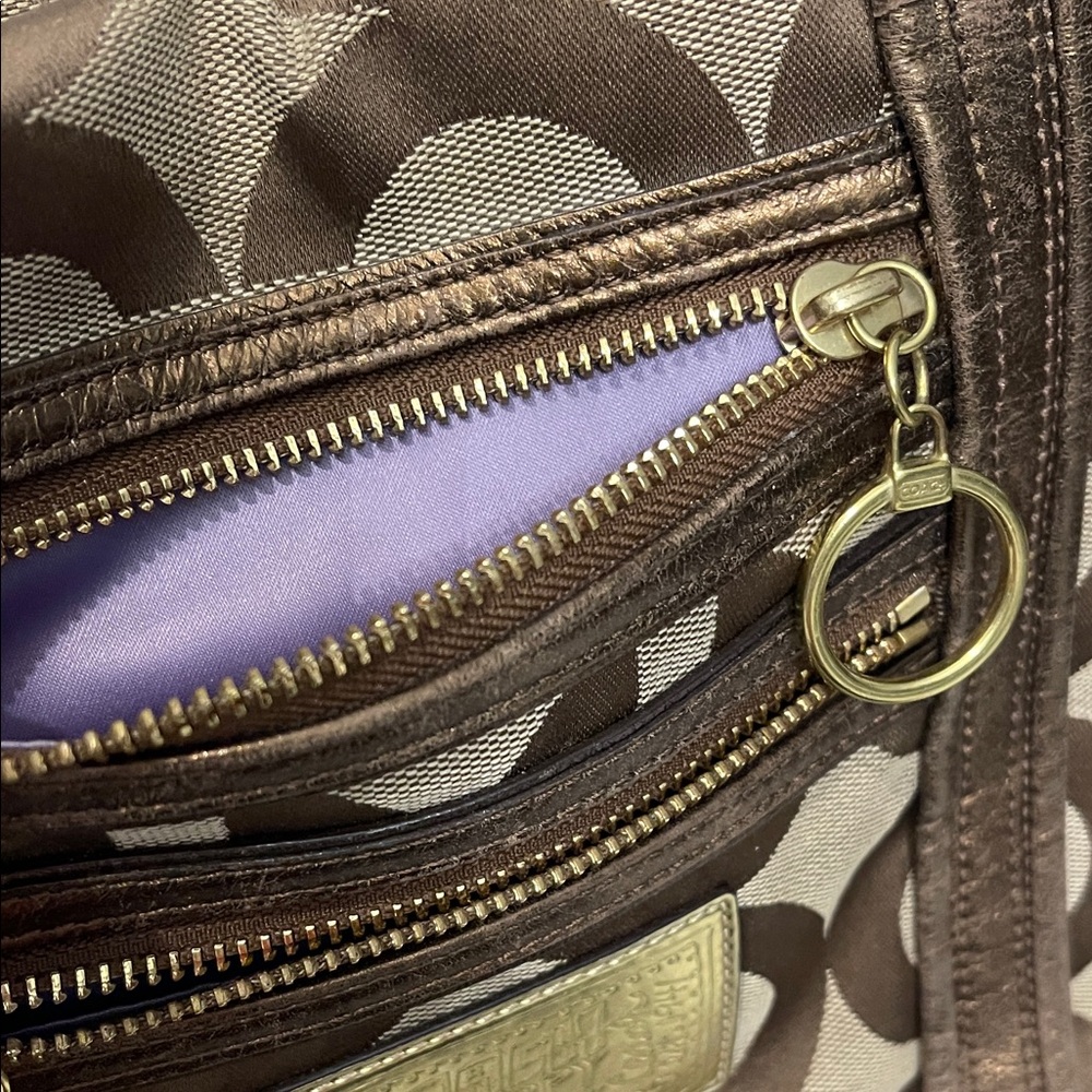 Coach Tan and Brown Signature Tote - Picture 5 of 10